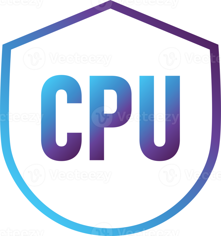 icône de gradient moderne de bouclier cpu ordinateur png