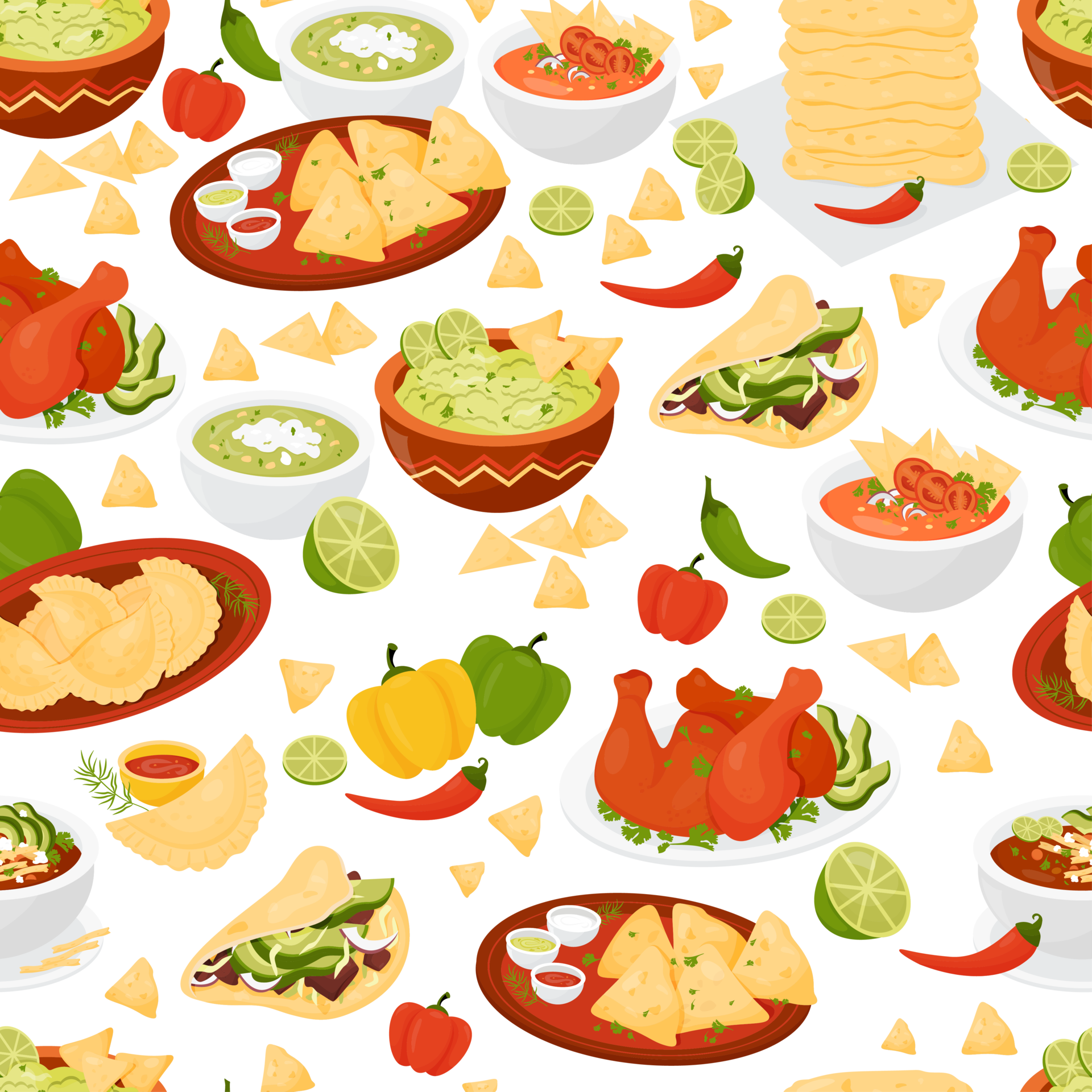 Seamless pattern with mexican traditional food 15698461 png