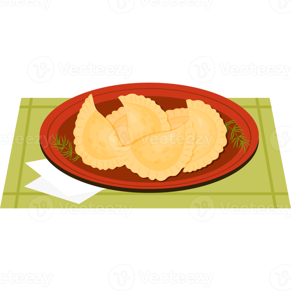 empanadas mexicanas servidas prato na toalha de mesa png