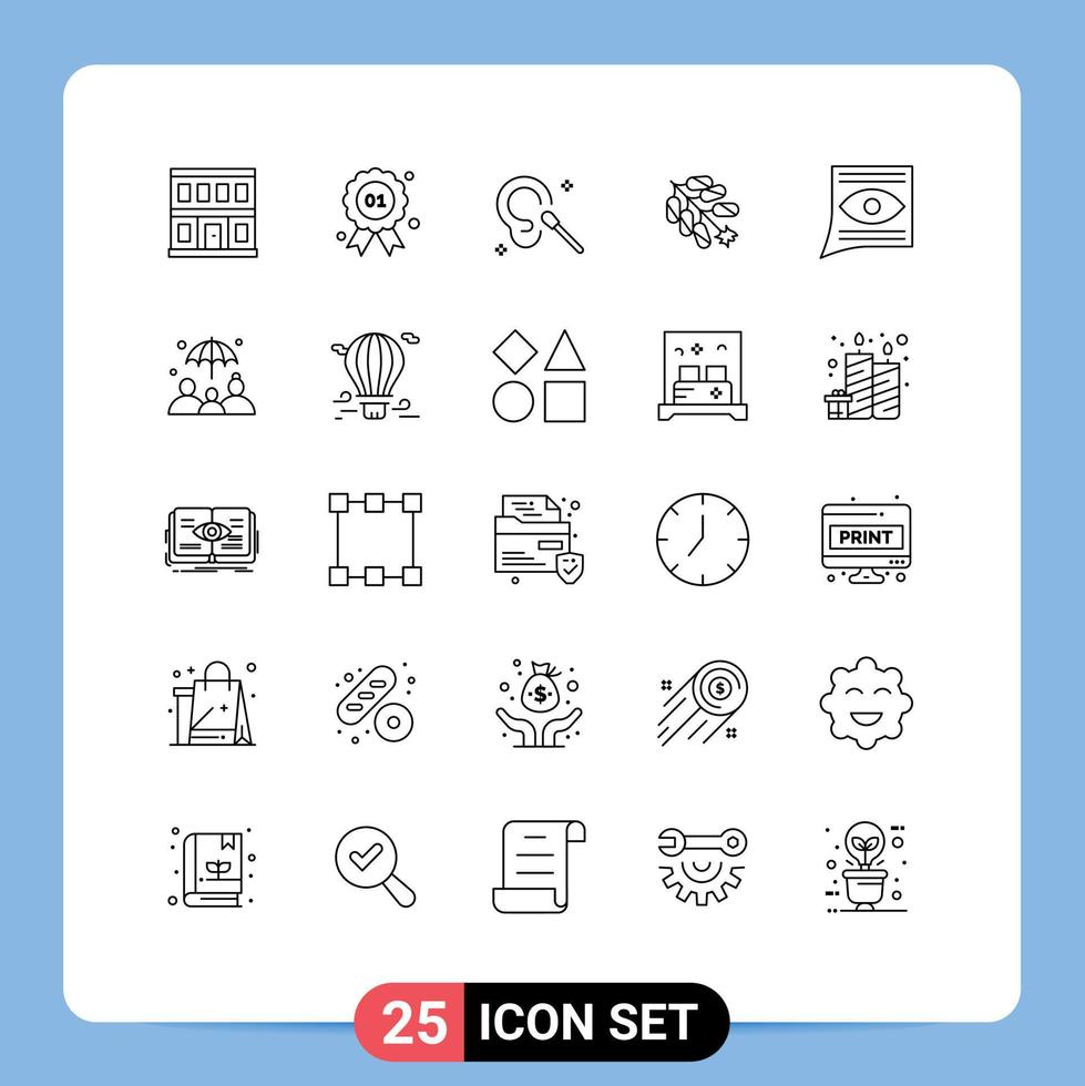 Group of 25 Modern Lines Set for contact firecracker buds chinese firework Editable Vector Design Elements