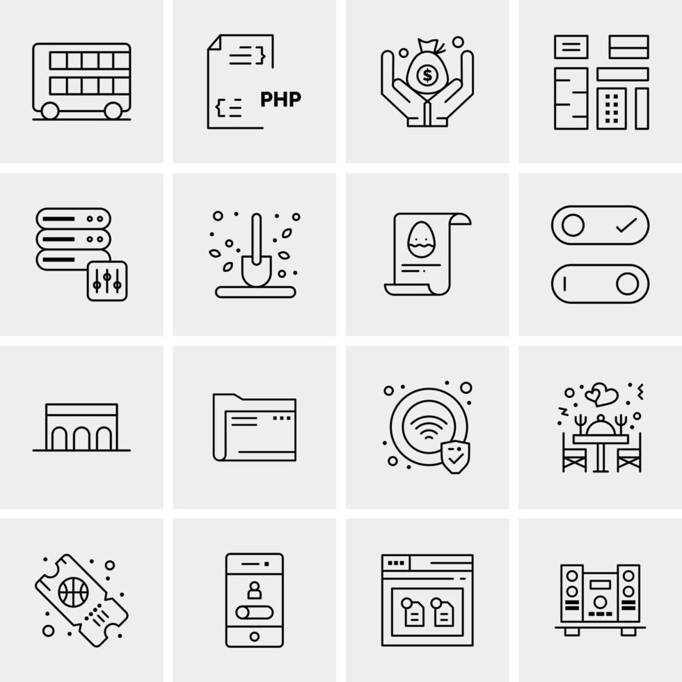 16 Universal Business Icons Vector Creative Icon Illustration to use in web and Mobile Related project