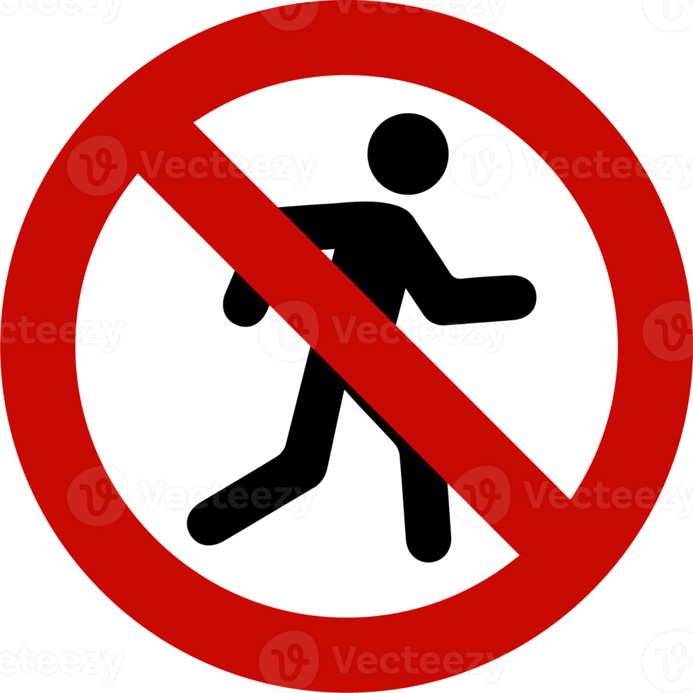 No crossing red road sign or traffic sign. Street symbol illustration. png