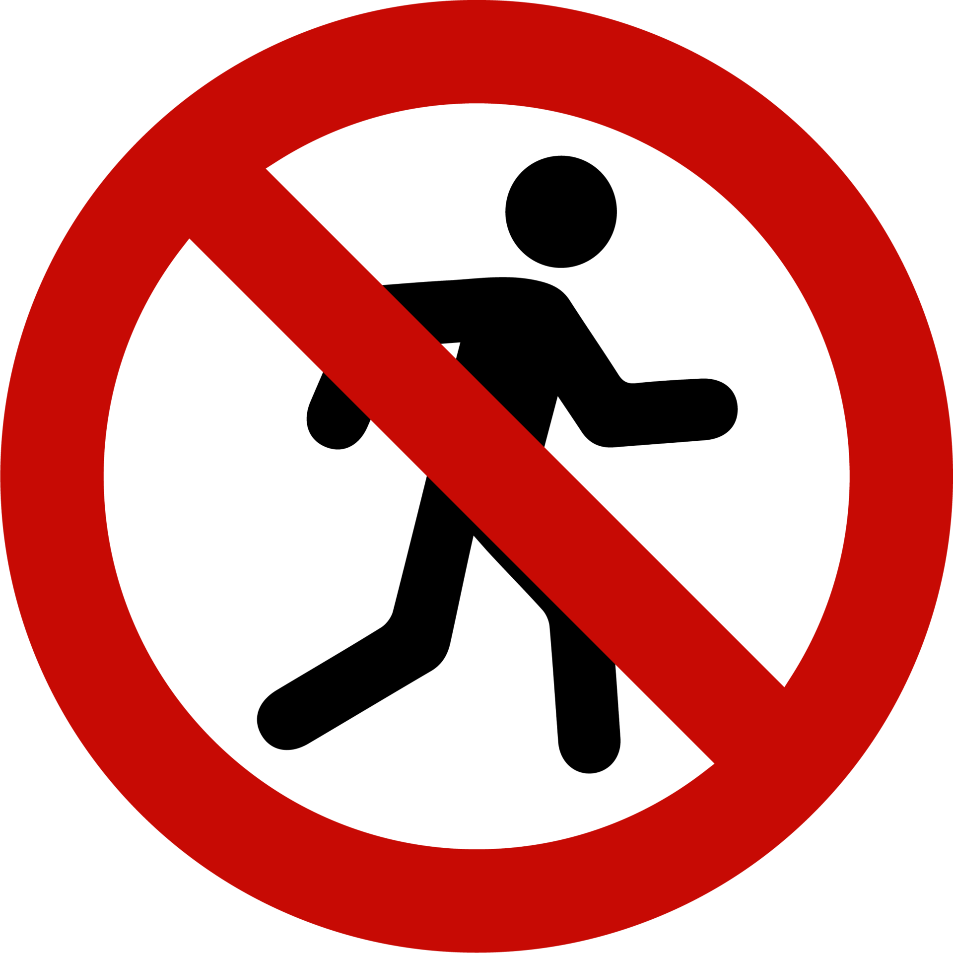 No crossing red road sign or traffic sign. Street symbol