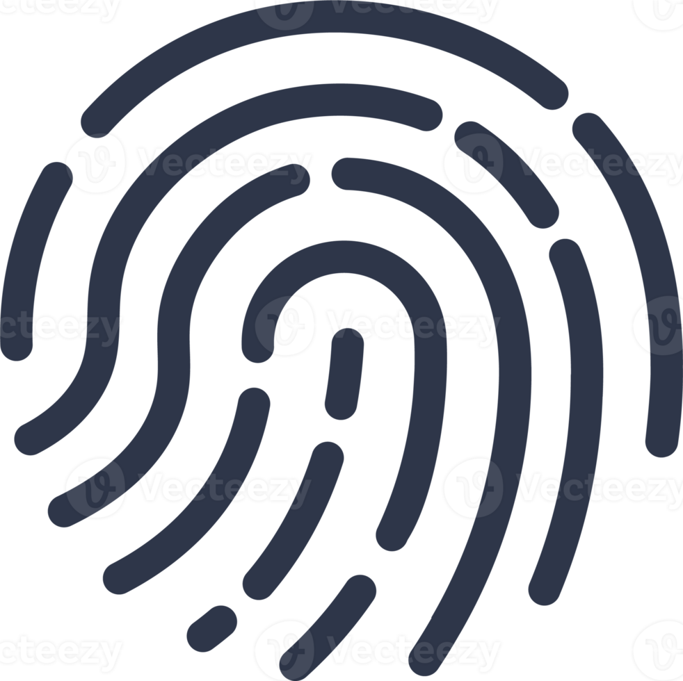 touchez l'illustration de l'icône d'identification en couleurs noires. signe d'empreinte digitale pour l'interface de sécurité. png