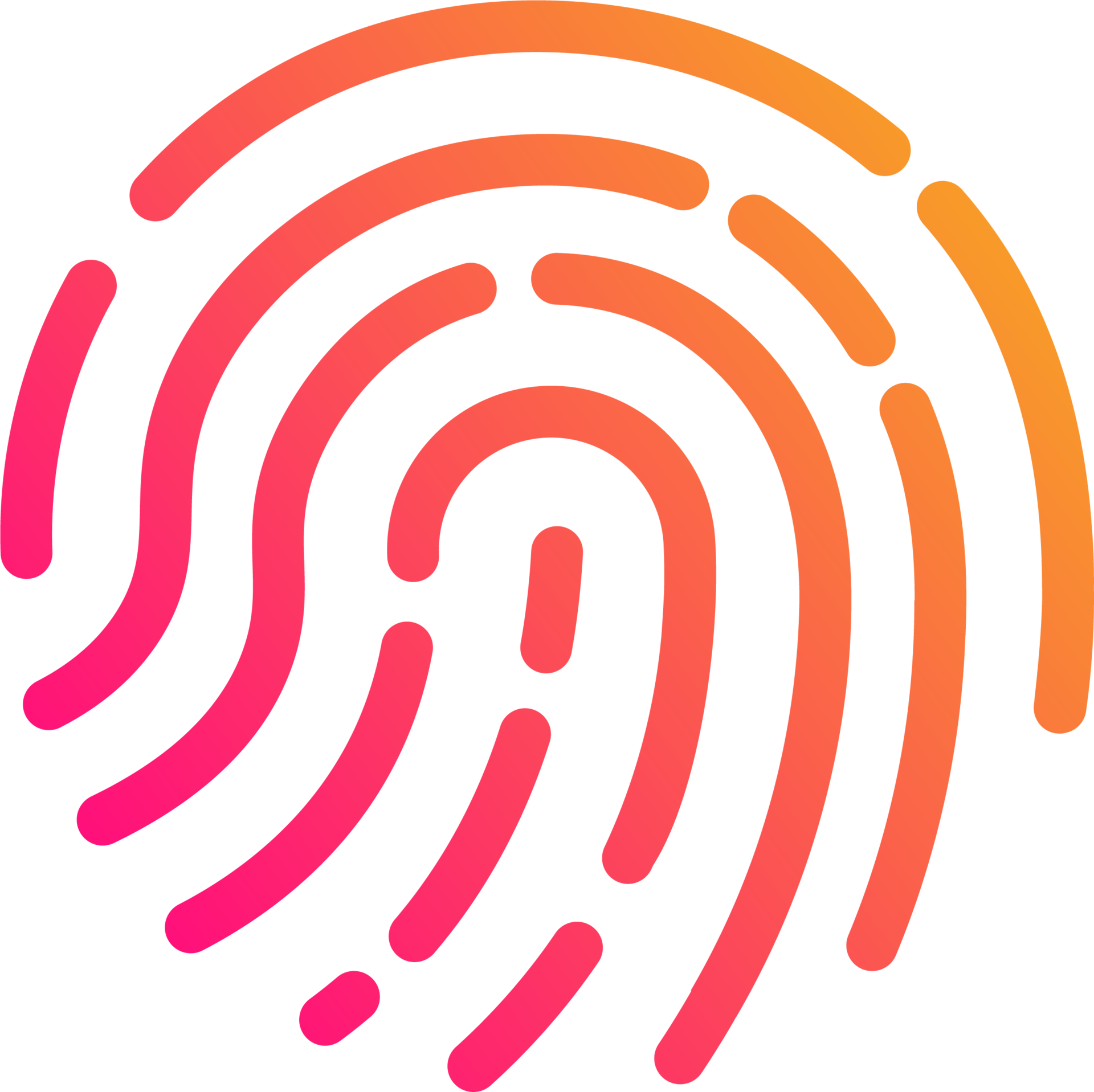 Touch id icon illustration in gradient colors. Fingerprint sign for ...