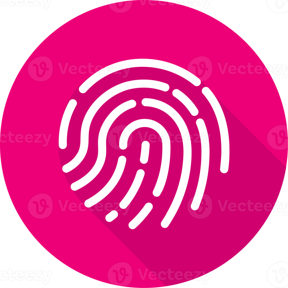 Touch id icon illustration in flat design style. Fingerprint sign for security interface. png