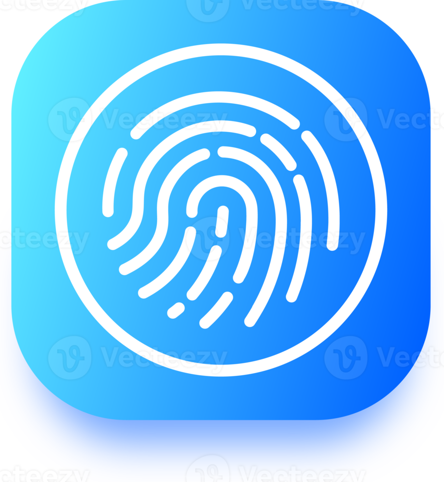Touch id icon illustration in flat design style. Fingerprint sign for security interface. png