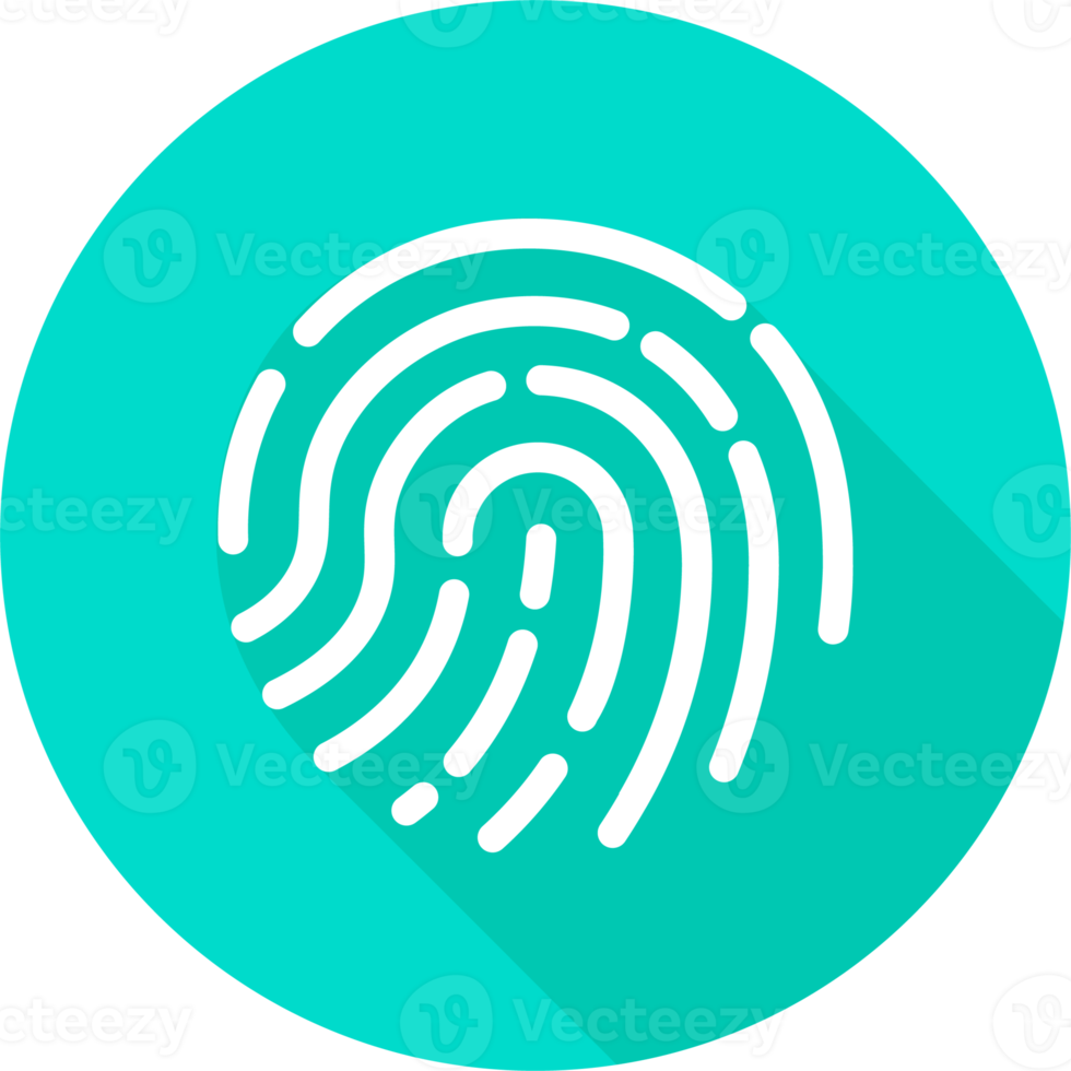 Touch id icon illustration in flat design style. Fingerprint sign for security interface. png