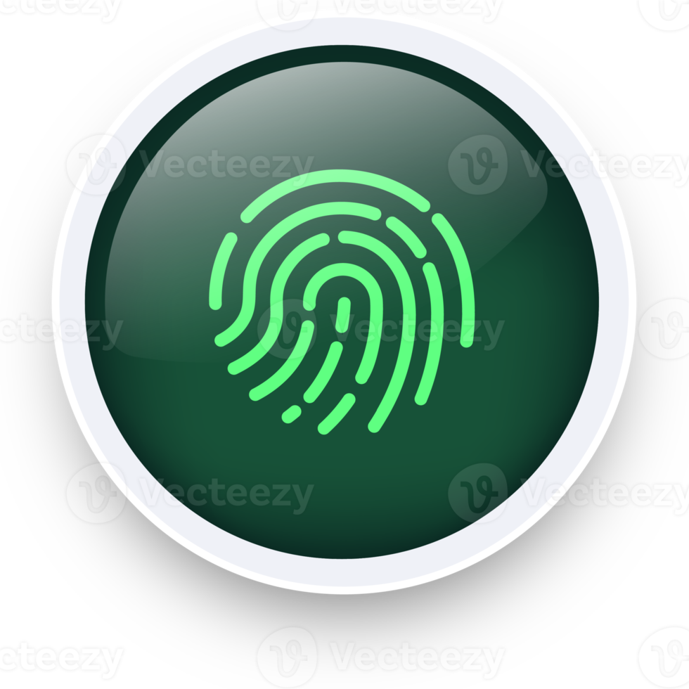 Touch id icon illustration in realistic design style. Fingerprint sign for security interface. png