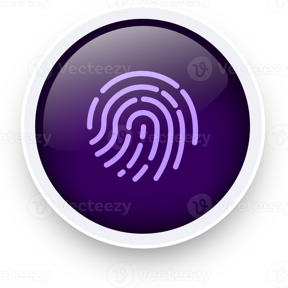 Touch id icon illustration in realistic design style. Fingerprint sign for security interface. png