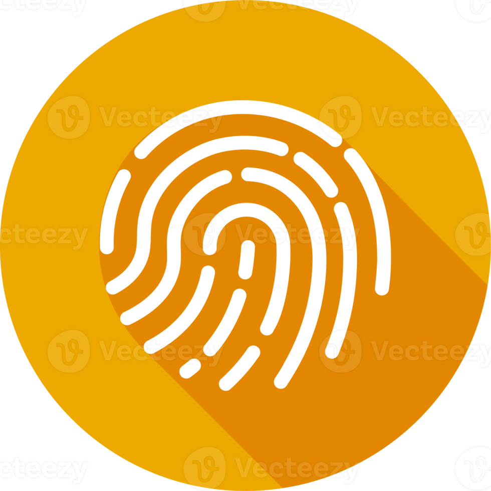 Touch id icon illustration in flat design style. Fingerprint sign for security interface. png