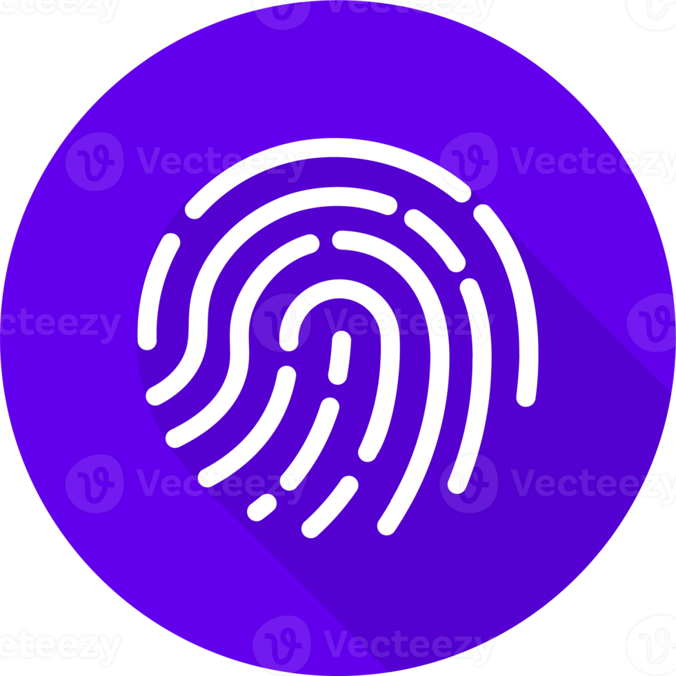 Touch id icon illustration in flat design style. Fingerprint sign for security interface. png