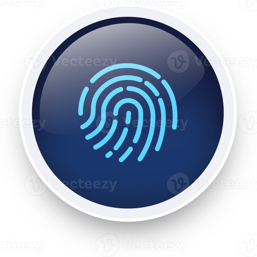 Touch id icon illustration in realistic design style. Fingerprint sign for security interface. png