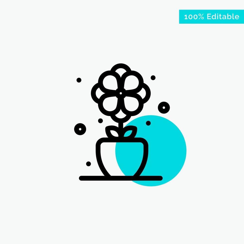 Flower Present Tulip Spring turquoise highlight circle point Vector icon