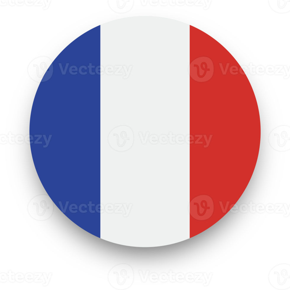 bandera oficial de francia en forma de círculo. ilustración de la bandera de la nación. png