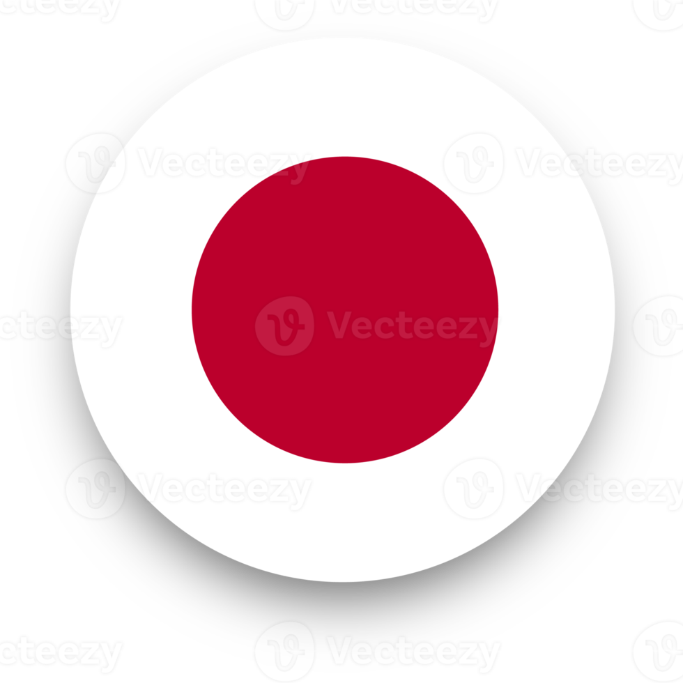 Official flag of Japan in circle shape. Nation flag illustration. png