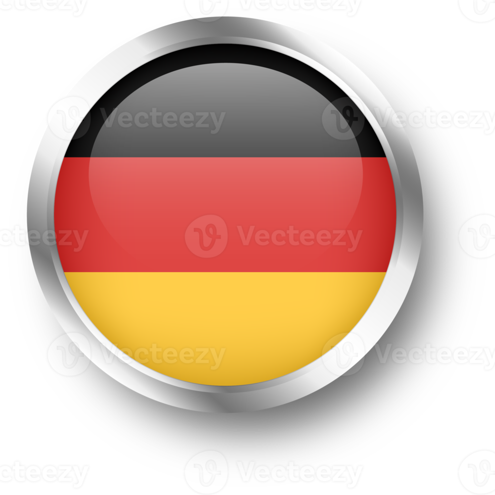 Official flag of Germany in silver circle shape. Nation flag illustration. png