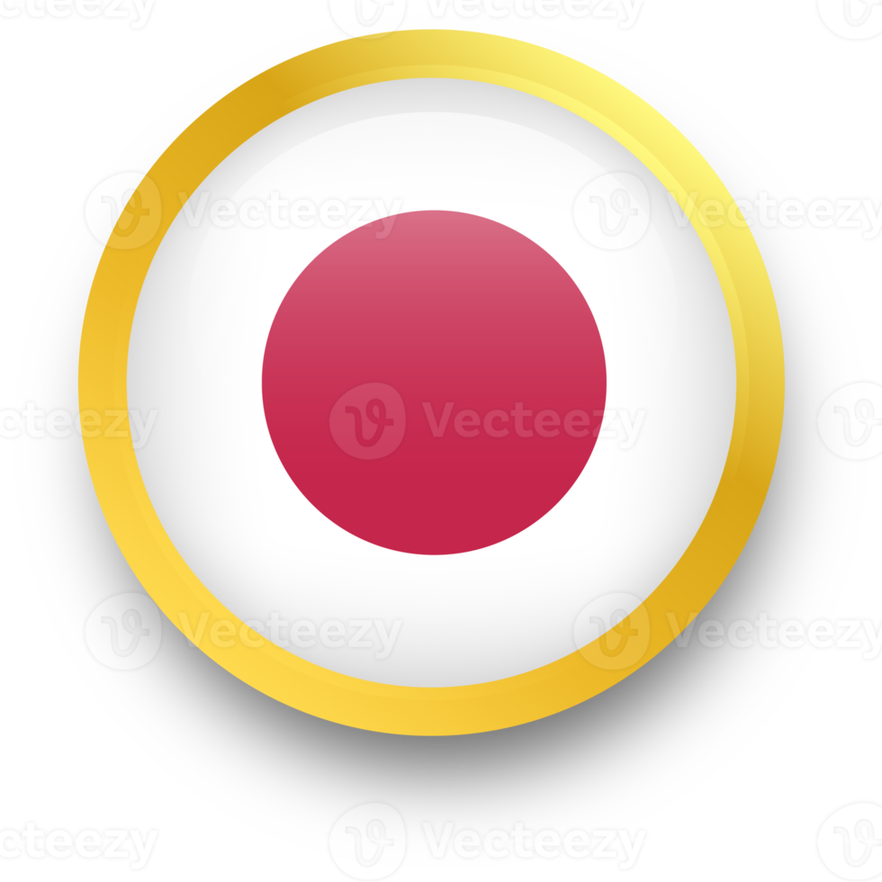 Official flag of Japan in golden circle shape. Nation flag illustration. png