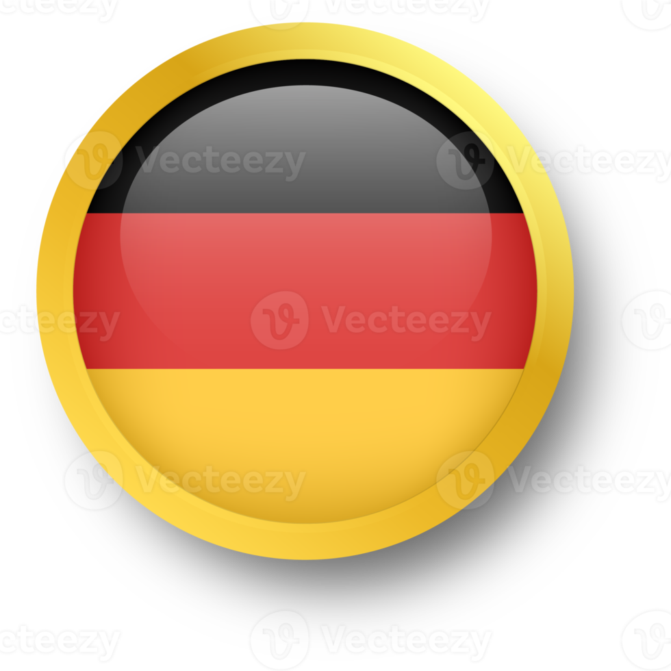 Official flag of Germany in golden circle shape. Nation flag illustration. png