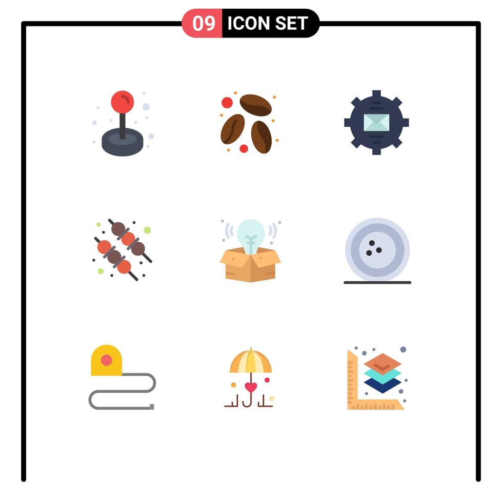 9 Universal Flat Colors Set for Web and Mobile Applications big idea creative contact food barbecue Editable Vector Design Elements