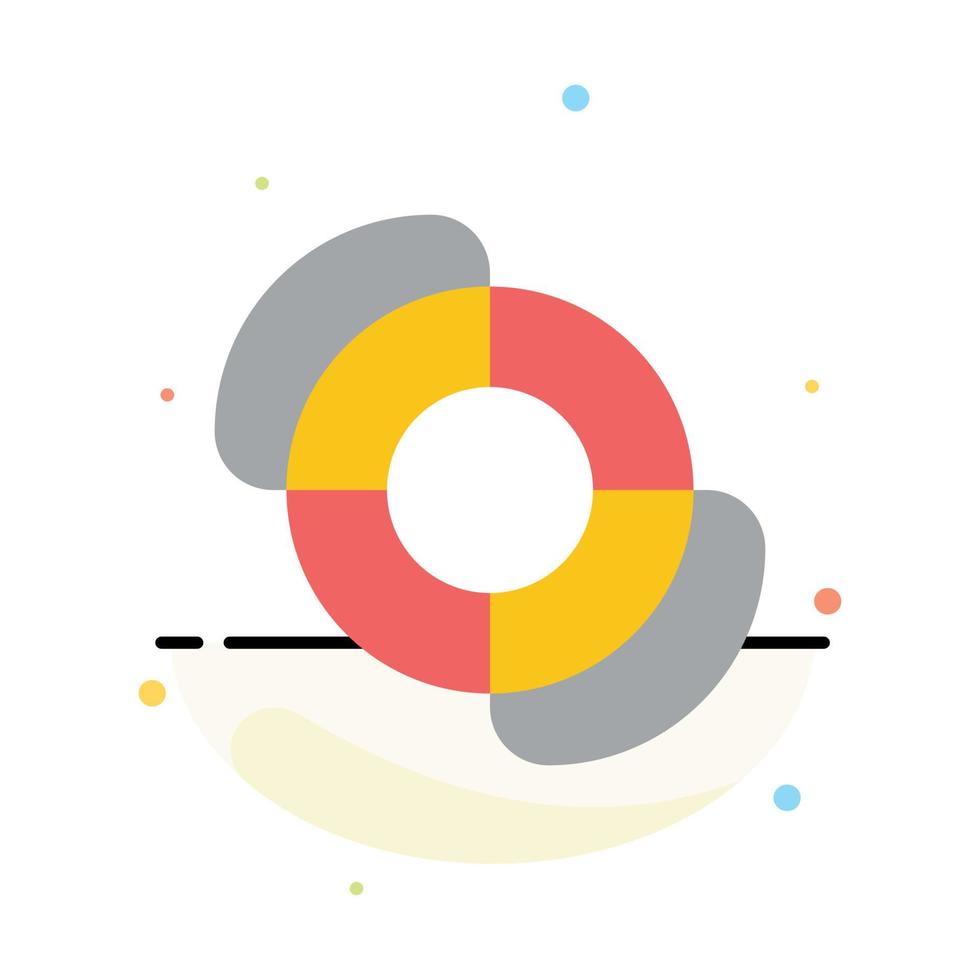 Beach Lifeguard Summer Abstract Flat Color Icon Template vector