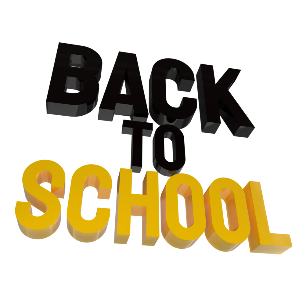 The back to school 3d rendering png