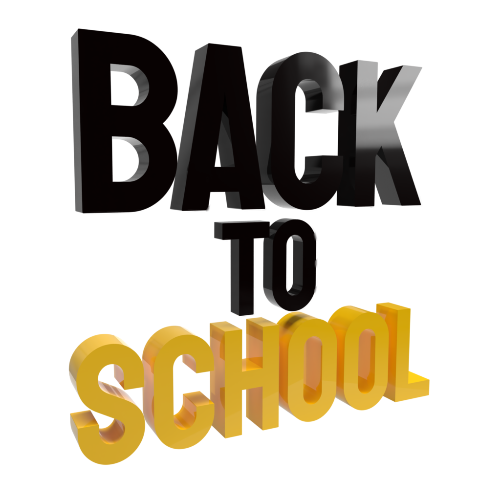 The back to school 3d rendering png