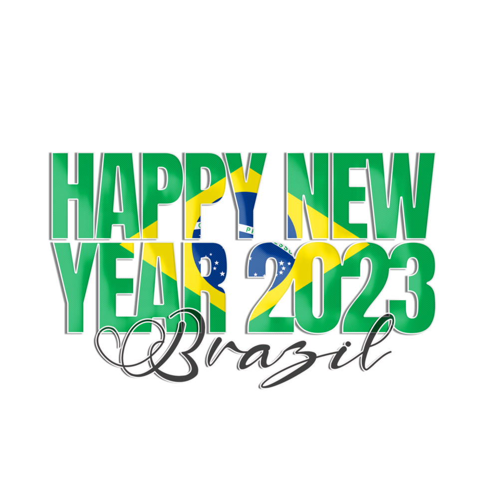 Happy New Year 2023 Brazil flag png