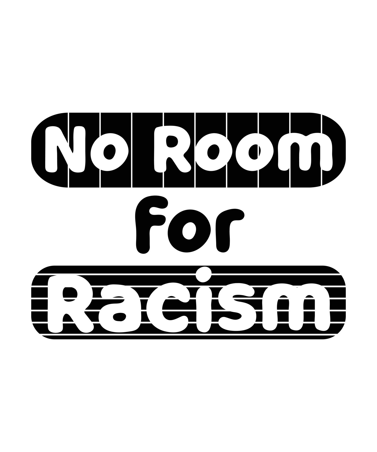 No room for racism. Antiracism tshirt design. Typography vector