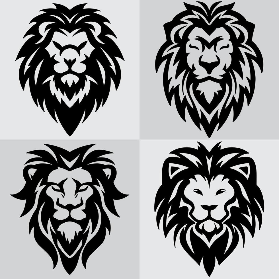 lion king animal logo seamless pattern vector