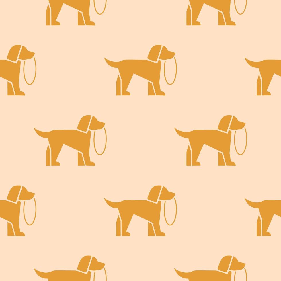 dog leash logo seamless pattern vector