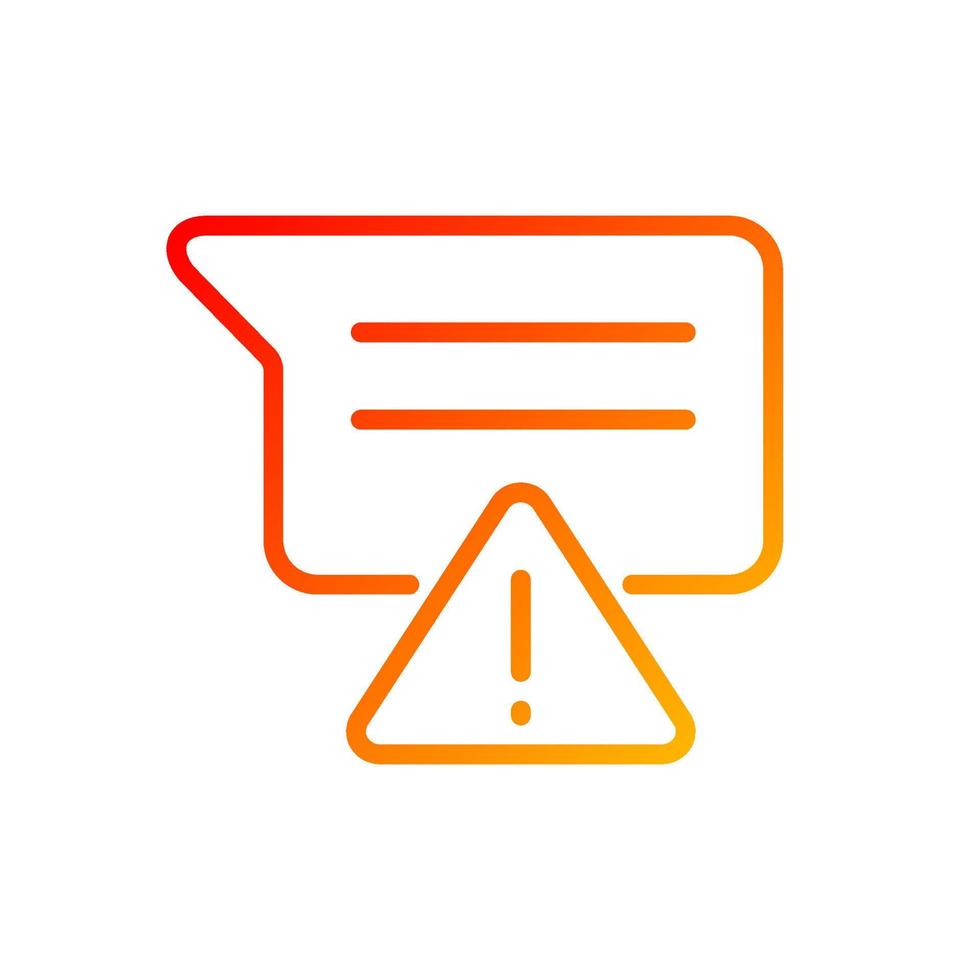 Message is not sent pixel perfect gradient linear vector icon. Communication failure. Messenger error. Warning sign. Thin line color symbol. Modern style pictogram. Vector isolated outline drawing