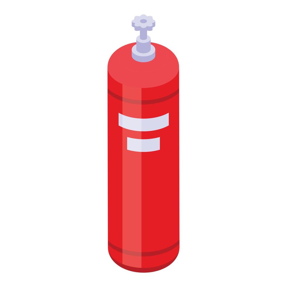 Gas cylinder icon, isometric style vector