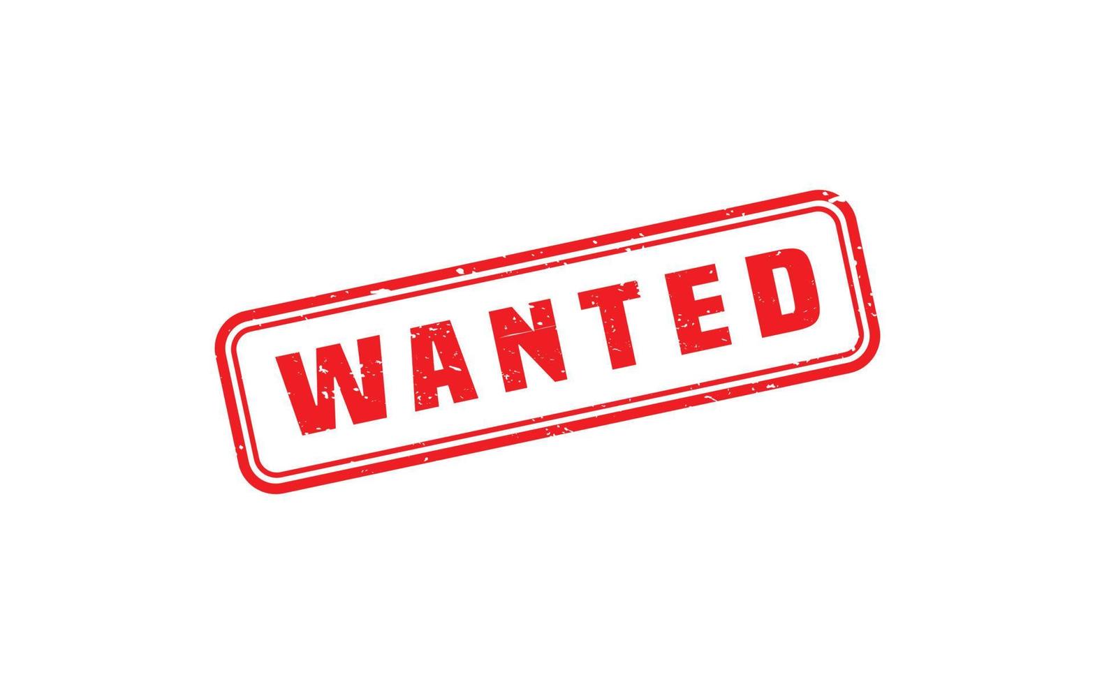 WANTED rubber stamp with grunge style on white background vector