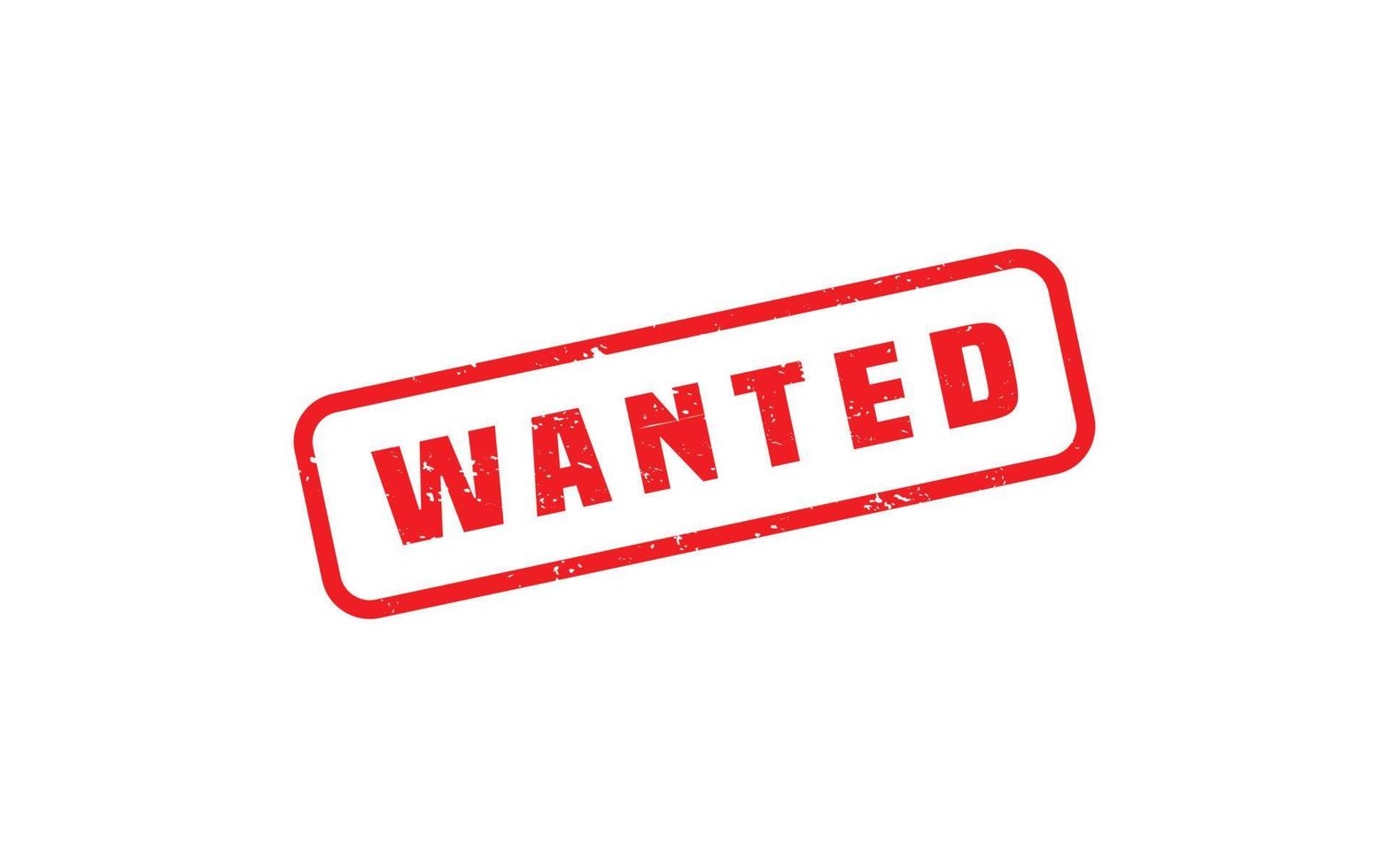 WANTED rubber stamp with grunge style on white background vector