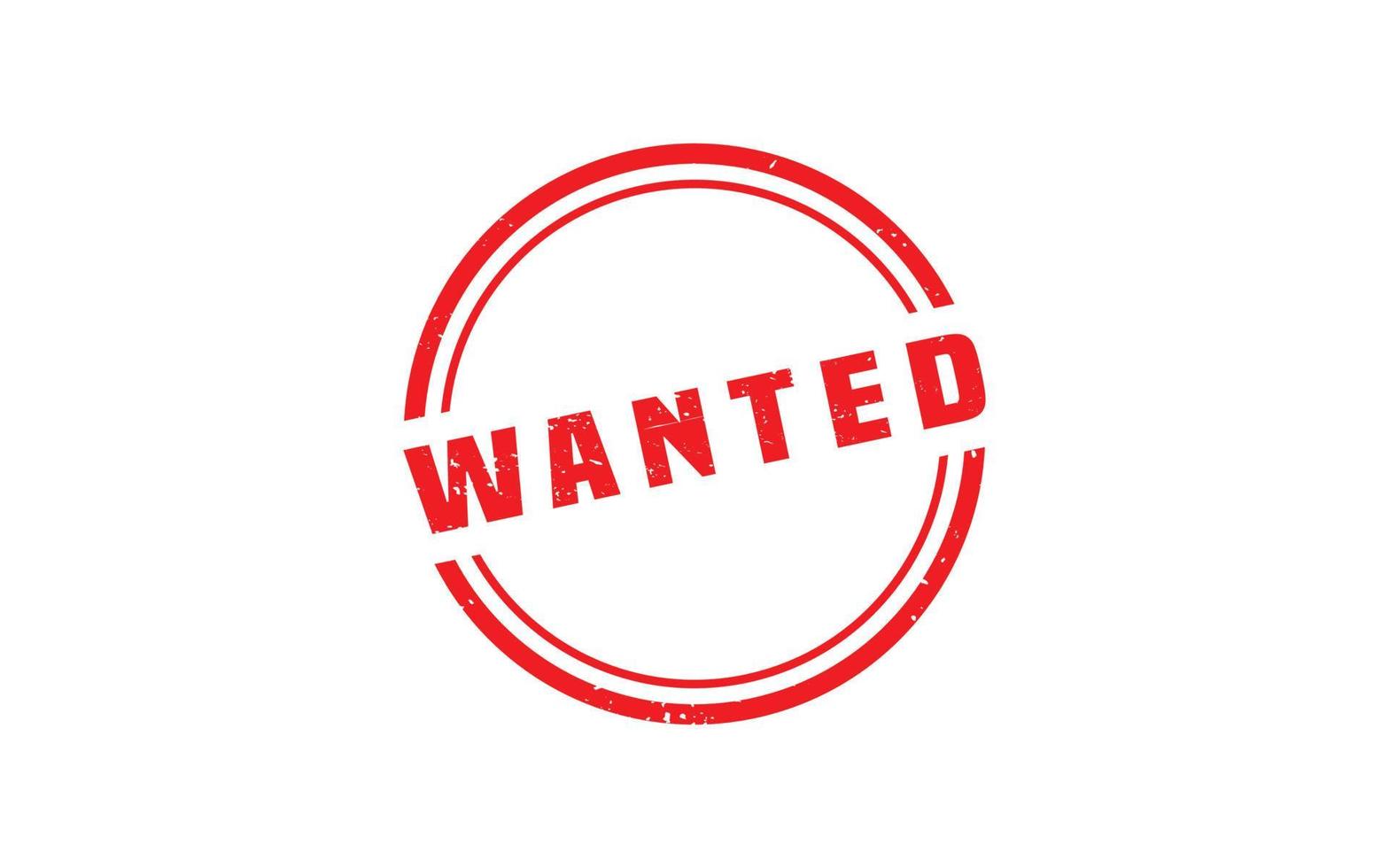 WANTED rubber stamp with grunge style on white background vector