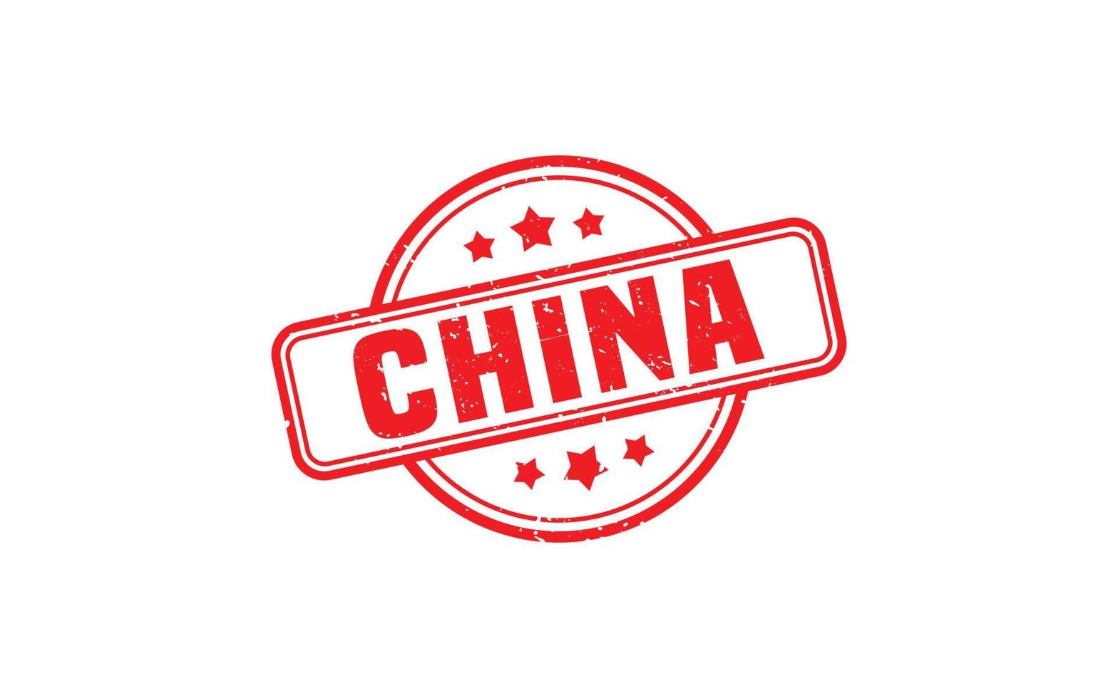 CHINA stamp rubber with grunge style on white background vector