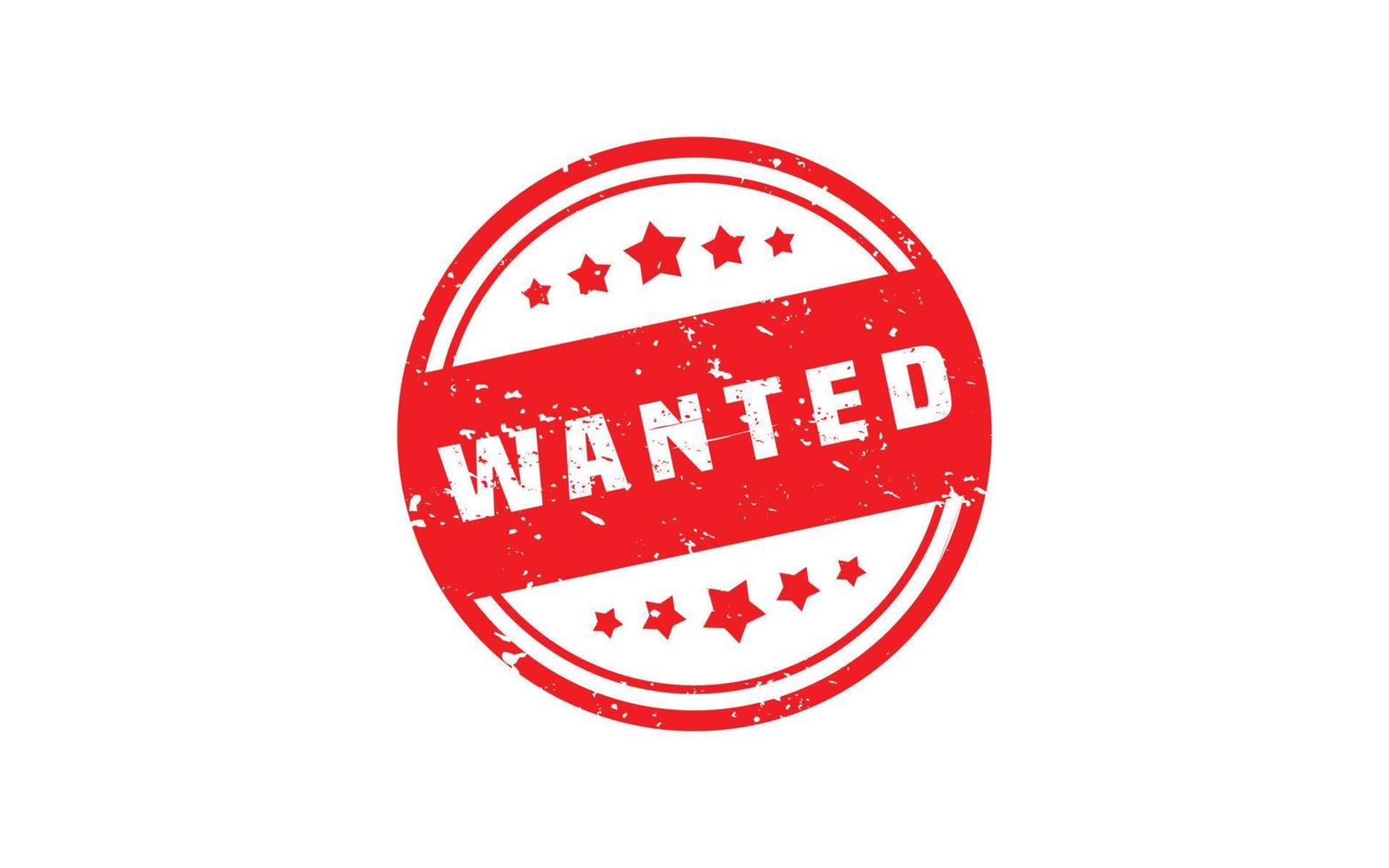 WANTED rubber stamp with grunge style on white background vector