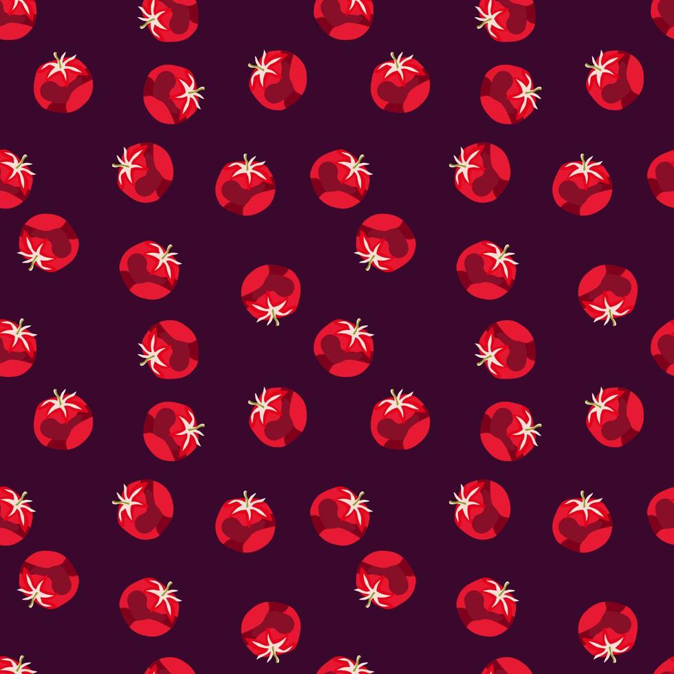 Seamless pattern with tomato. Organic vegetable wallpaper. vector
