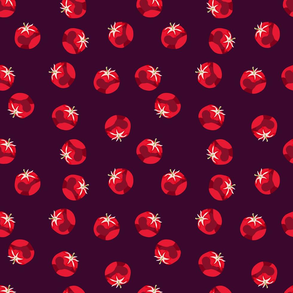 Seamless pattern with tomato. Organic vegetable wallpaper. vector