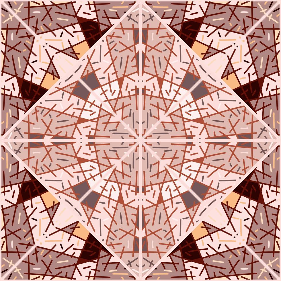 azulejo geométrico tribal dibujado a mano. adorno de línea étnica vintage. patrón sin costuras de mosaico de líneas aleatorias. vector