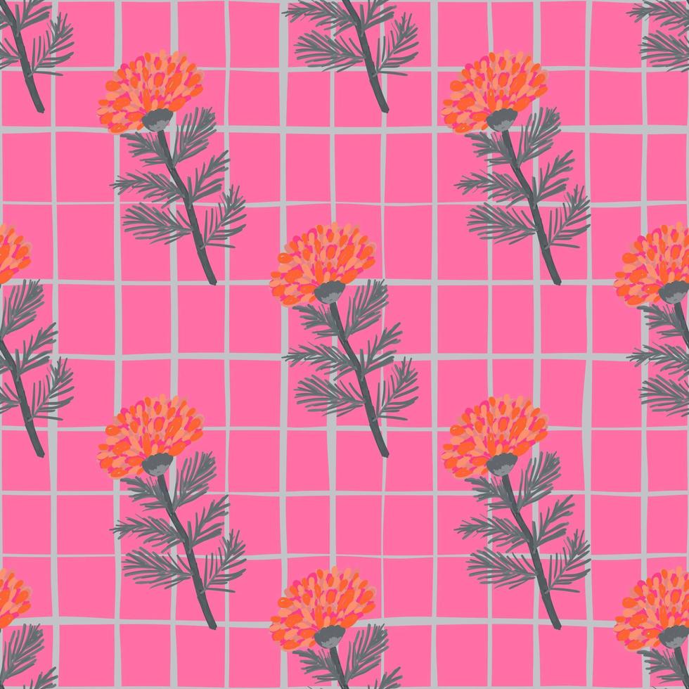 Decorative flower seamless pattern. Hand drawn herbal endless wallpaper. vector