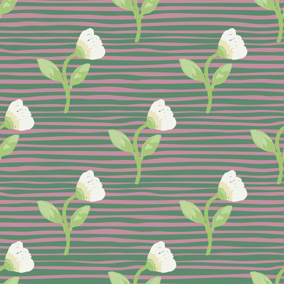 Hand drawn flower seamless pattern. Naive art style. Cute botanical plants endless backdrop. Decorative floral wallpaper. vector