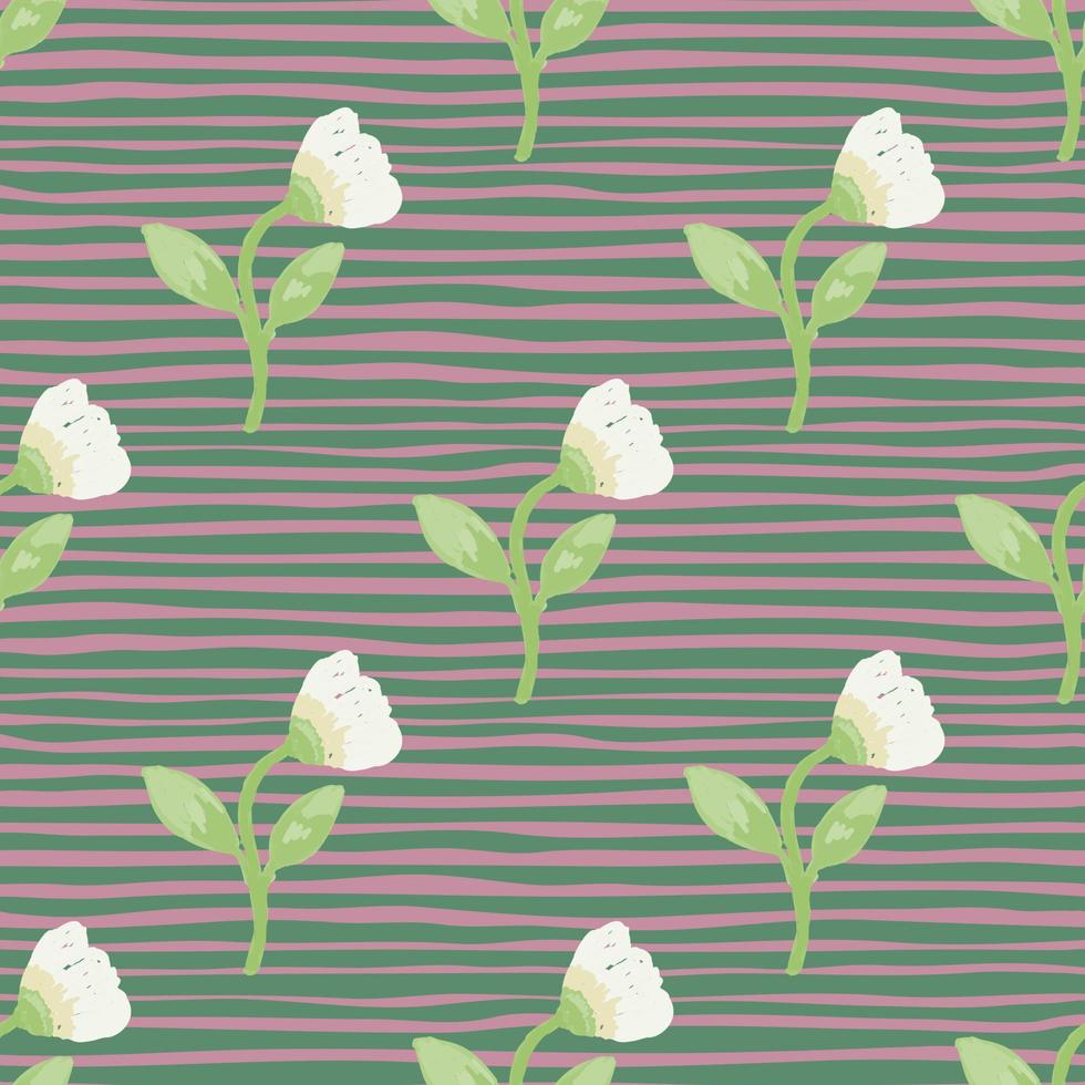 flor dibujada a mano de patrones sin fisuras. estilo de arte ingenuo. lindas plantas botánicas telón de fondo sin fin. papel pintado floral decorativo. vector