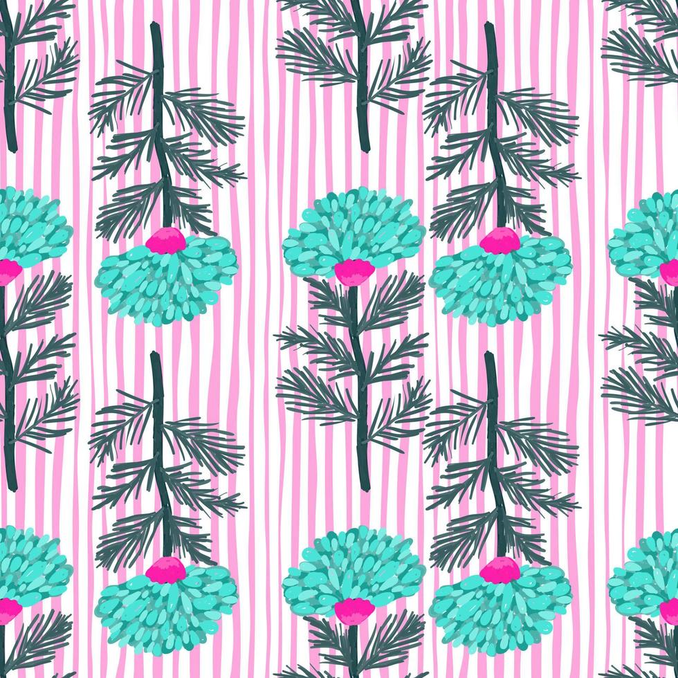 Decorative flower seamless pattern. Hand drawn herbal endless wallpaper. vector