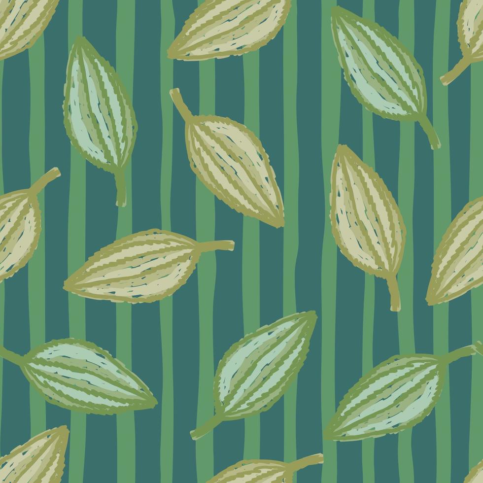 Freehand tropical palm leaves seamless pattern. Hand drawn exotic botanical texture. Sketch jungle leaf seamless wallpaper. vector