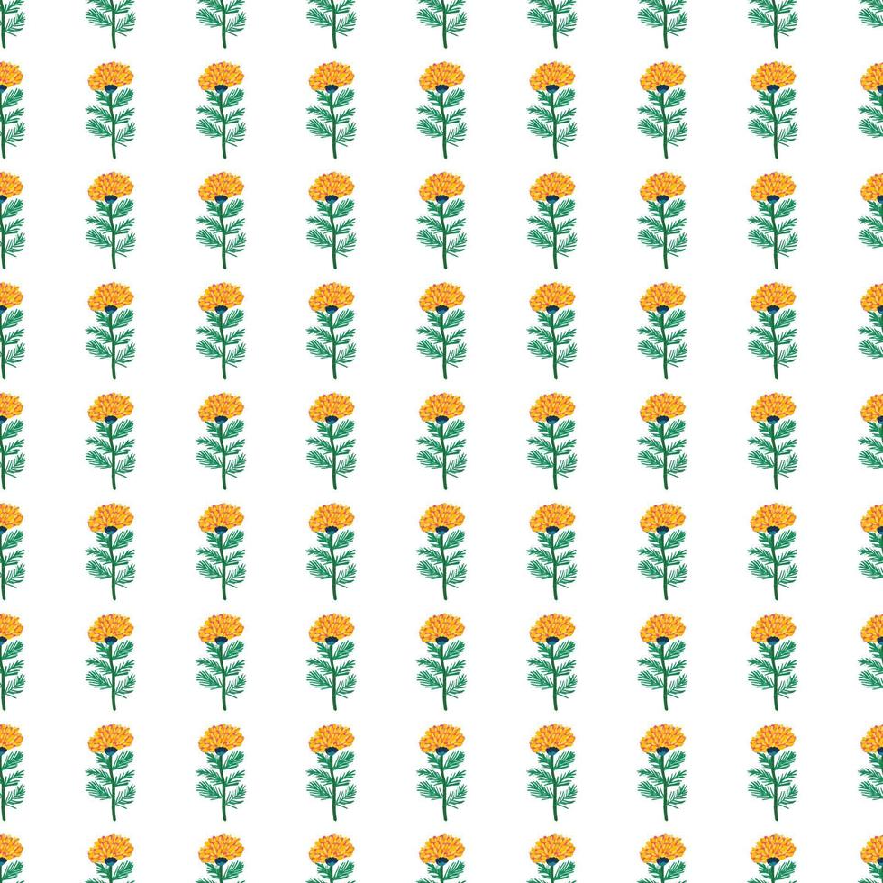 Decorative flower seamless pattern. Hand drawn herbal endless wallpaper. vector