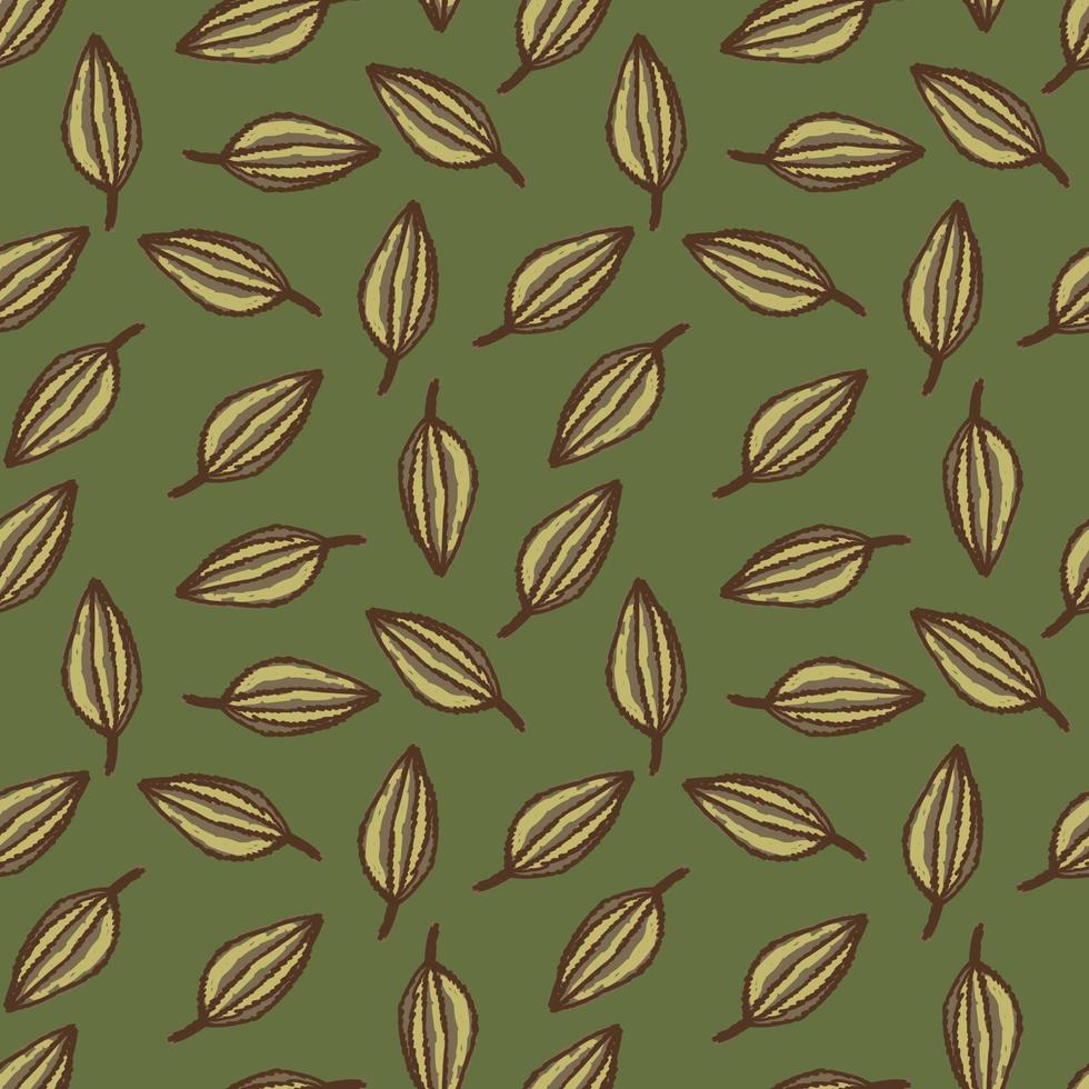 Freehand tropical palm leaves seamless pattern. Hand drawn exotic botanical texture. Sketch jungle leaf seamless wallpaper. vector