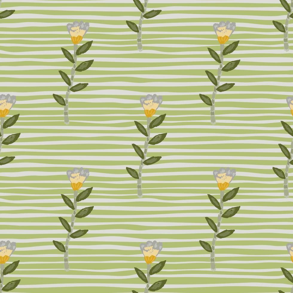 Decorative floral wallpaper. Folk flower seamless pattern in naive art style. vector