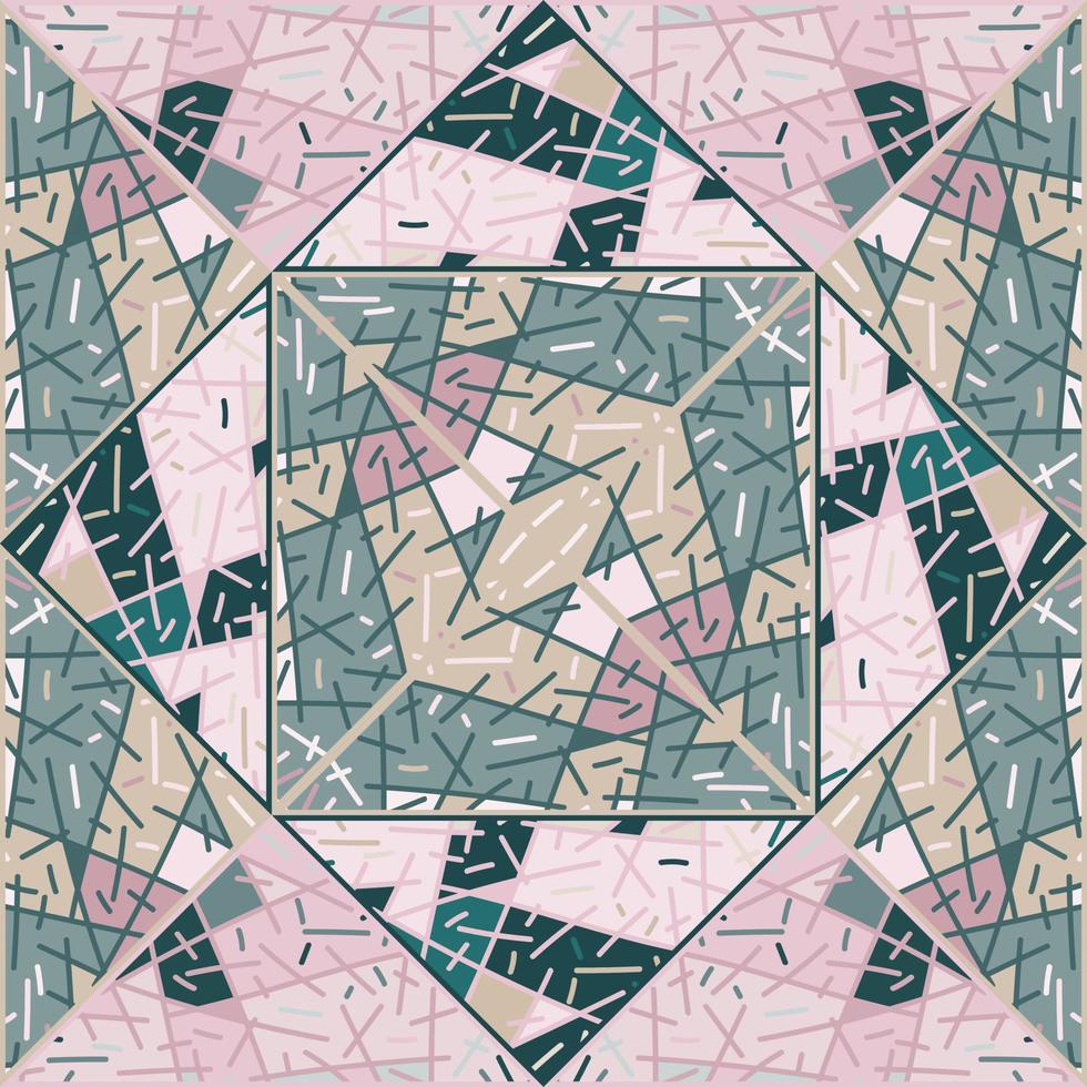 azulejo geométrico tribal dibujado a mano. adorno de línea étnica vintage. patrón sin costuras de mosaico de líneas aleatorias. vector